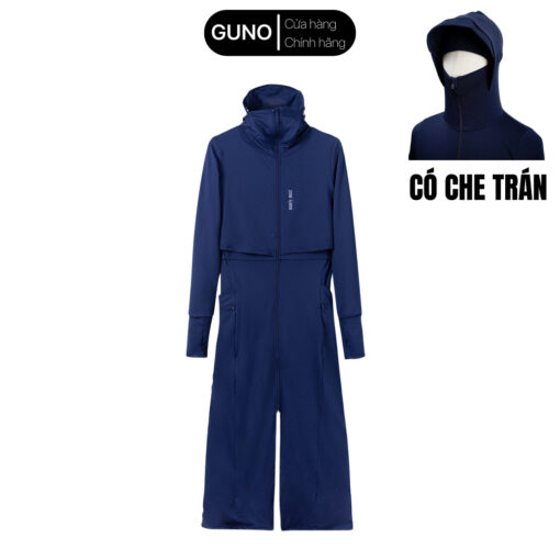 Áo chống nắng toàn thân GUNOMATE 2 lớp chống tia UV UPF 50+ có che trán vành mũ rời 3HANU190 - Hình ảnh 2