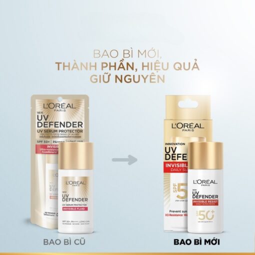 Sữa Chống Nắng Phổ Rộng L’Oreal Paris UV Defender Invisible Resist Fluid SPF 50+ PA++++ 50ml N3476 - Hình ảnh 3