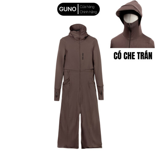 Áo chống nắng toàn thân GUNOMATE 2 lớp chống tia UV UPF 50+ có che trán vành mũ rời 3HANU190 - Hình ảnh 3