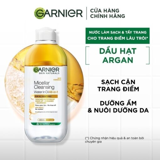 Nước Tẩy Trang Garnier làm sạch sâu dịu nhẹ cho mọi loại da - Garnier Micellar Cleansing Water 400ml - Hình ảnh 4