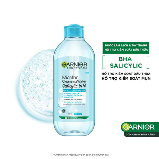 Nước Tẩy Trang Garnier làm sạch sâu dịu nhẹ cho mọi loại da - Garnier Micellar Cleansing Water 400ml - Hình ảnh 2