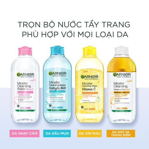 Nước Tẩy Trang Garnier làm sạch sâu dịu nhẹ cho mọi loại da - Garnier Micellar Cleansing Water 400ml - Hình ảnh 8
