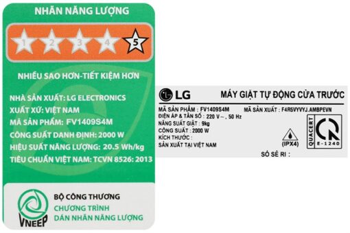 Máy giặt LG AI DD Inverter 9 kg FV1409S4M - Hình ảnh 21