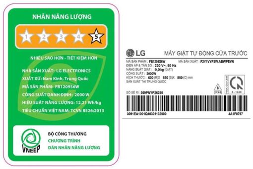 Máy giặt LG Inverter 9 kg FB1209S6W - Hình ảnh 9