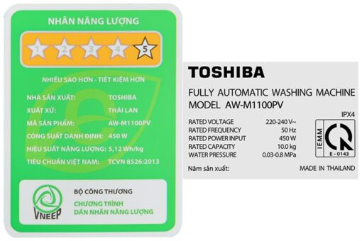 Máy giặt Toshiba 10 kg AW-M1100PV(MK) - Hình ảnh 16