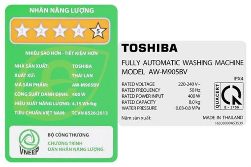 Máy giặt Toshiba 8 kg AW-M905BV(MK) - Hình ảnh 16