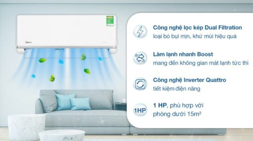Điều hòa Midea Inverter 1 HP 1.5 HP 2 HP 2.5 HP MSAGA-10CRDN8 - Hình ảnh 2