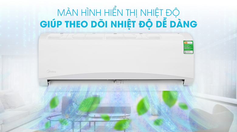 Điều hòa Midea 1 HP MSAFA-10CRN8 - Màn hình hiển thị nhiệt độ giúp quan sát, điều chỉnh nhiệt độ dễ dàng.