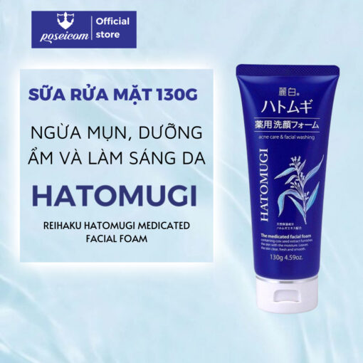 Sữa Rửa Mặt Hatomugi Dưỡng Ẩm, Ngừa Mụn Medicated Facial Foam 130g 31302 - Hình ảnh 2
