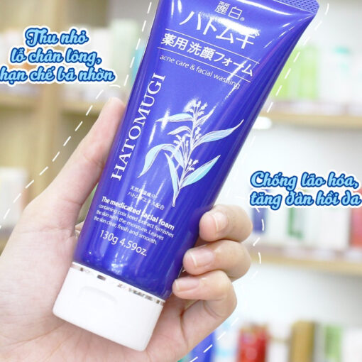Sữa Rửa Mặt Hatomugi Dưỡng Ẩm, Ngừa Mụn Medicated Facial Foam 130g 31302 - Hình ảnh 5