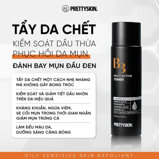 Nước Hoa Hồng Dưỡng Da Trắng Sáng Pretty Skin B3 Multi Active 205ml P4652 - Hình ảnh 5