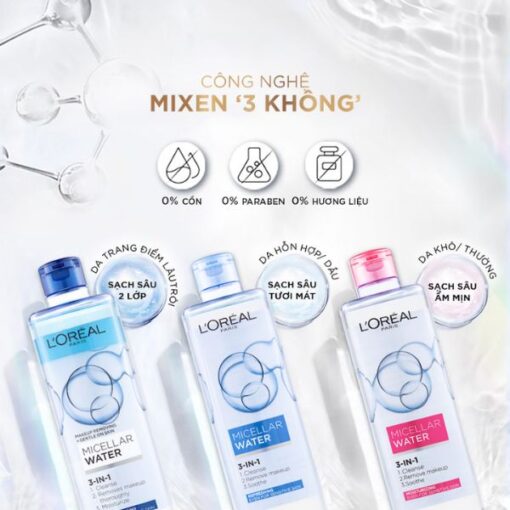 Nước Tẩy Trang L'Oreal Micellar Water Làm Sạch Sâu Trang Điểm 400ml