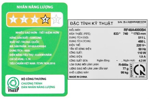 Tủ lạnh Samsung Inverter 488 lít Multi Door RF48A4000B4/SV - Hình ảnh 22