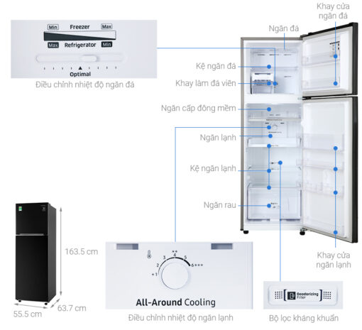 Tủ lạnh Samsung Inverter 256 lít RT25M4032BU/SV - Hình ảnh 24