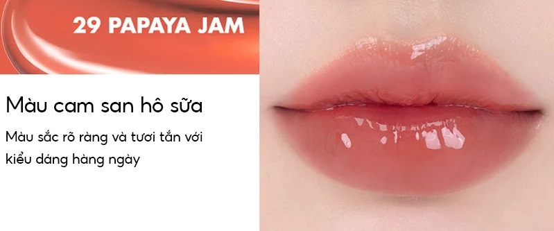 Son Bóng Romand Juicy Lasting Tint 29 Papaya Jam 5.5g
