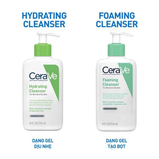 Sữa Rửa Mặt CeraVe Hydrating Facial Cleanser Màu Xanh Lá 236ml
