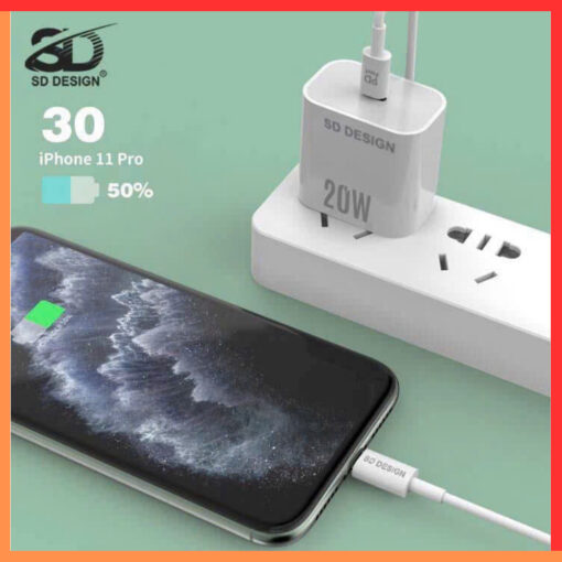 Bộ Củ Cáp Sạc Nhanh Iphone HG06 chính hãng SD DESIGN cho Iphone 7 - 14 - Hình ảnh 4