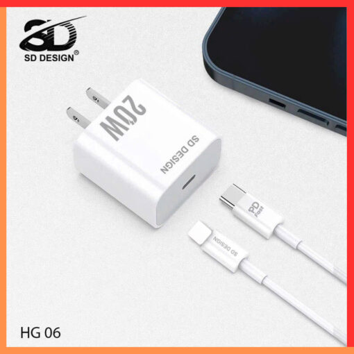 Bộ Củ Cáp Sạc Nhanh Iphone HG06 chính hãng SD DESIGN cho Iphone 7 - 14 - Hình ảnh 8