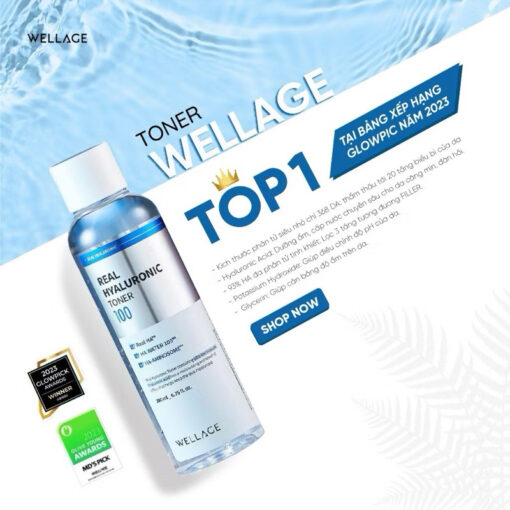 Nước Hoa Hồng Wellage Cấp Ẩm Sâu Cho Da 200ml Real Hyaluronic Toner 100 P4728 - Hình ảnh 8