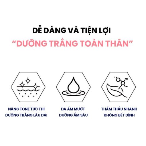 Dưỡng Thể Trắng Da WHISIS Chống Nắng SPF50+/PA++++:  Body Lotion 200ml 67530 - Hình ảnh 4