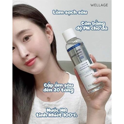 Nước Hoa Hồng Wellage Cấp Ẩm Sâu Cho Da 200ml Real Hyaluronic Toner 100 P4728 - Hình ảnh 6
