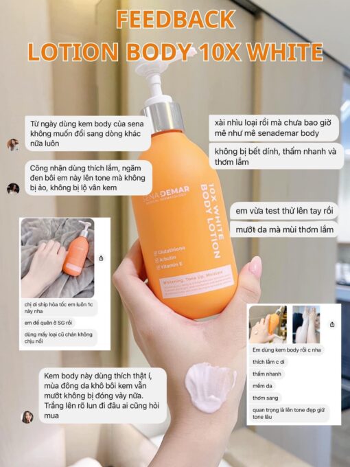 Dưỡng Thể Sena Demar 10X White Body Lotion 300ml N3657 - Hình ảnh 2