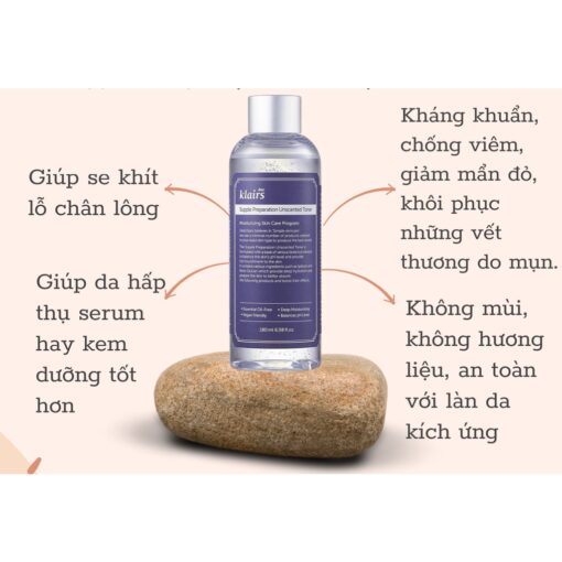 Nước hoa hồng không mùi Klairs Supple Preparation Unscented Toner 180ml 63713 - Hình ảnh 3