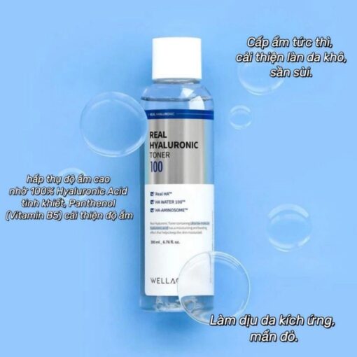 Nước Hoa Hồng Wellage Cấp Ẩm Sâu Cho Da 200ml Real Hyaluronic Toner 100 P4728 - Hình ảnh 4