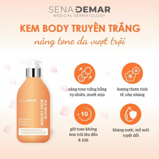 Dưỡng Thể Sena Demar 10X White Body Lotion 300ml N3657 - Hình ảnh 4