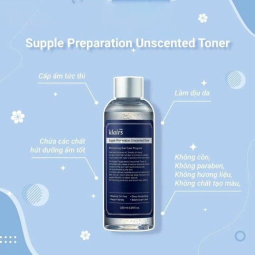 Nước hoa hồng không mùi Klairs Supple Preparation Unscented Toner 180ml 63713 - Hình ảnh 8