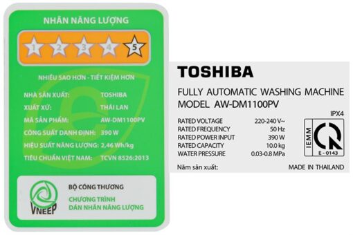 Máy giặt Toshiba Inverter 10 kg AW-DM1100PV(KK) - Hình ảnh 19
