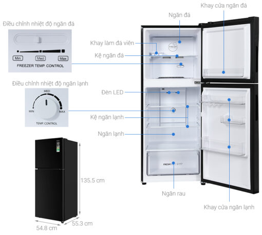 Tủ lạnh Aqua Inverter 189 lít AQR-T220FA(FB) - Hình ảnh 8