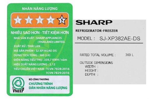 Tủ lạnh Sharp Inverter 360 lít SJ-XP382AE-DS - Hình ảnh 20