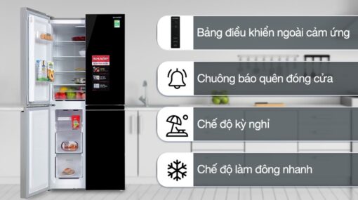 Tủ lạnh Sharp Inverter 362 lít Multi Door SJ-FX420VG-BK