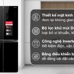 Tủ lạnh Sharp Inverter 362 lít Multi Door SJ-FX420VG-BK