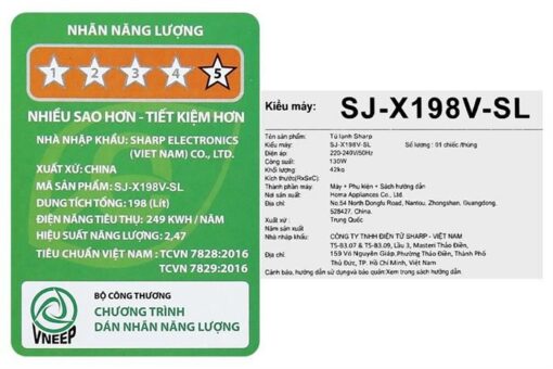 Tủ lạnh Sharp Inverter 181 lít SJ-X198V-SL - Hình ảnh 15