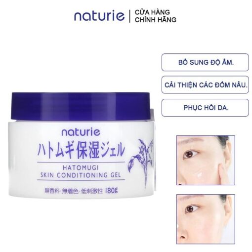 Gel Dưỡng Ẩm Da Chiết Xuất Từ Hạt Cây Ý Dĩ Naturie Hatomugi Skin Conditioning Gel 180g - Hình ảnh 5