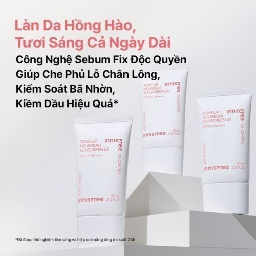 Kem chống nắng INNISFREE Tone Up No Sebum Sunscreen EX SPF 50+ PA++++ 60ml (mẫu mới) N3611 - Hình ảnh 3
