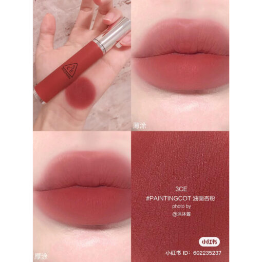 Son kem bùn mịn lì 3CE Hazy Lip Clay nắp bạc 4g N3660 - Hình ảnh 3