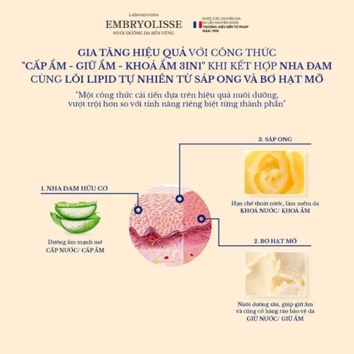 Sữa Dưỡng Ẩm, Làm Dịu, Phục Hồi Da Embryolisse 75 ml Lait Creme P3924 - Hình ảnh 4