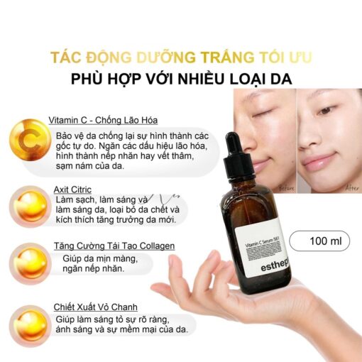 Serum Esthemax Vitamin C Serum 561 Trắng Sáng Da Cấp Ẩm Chống Lão Hóa Hàn Quốc Chai 100ml - Hình ảnh 6