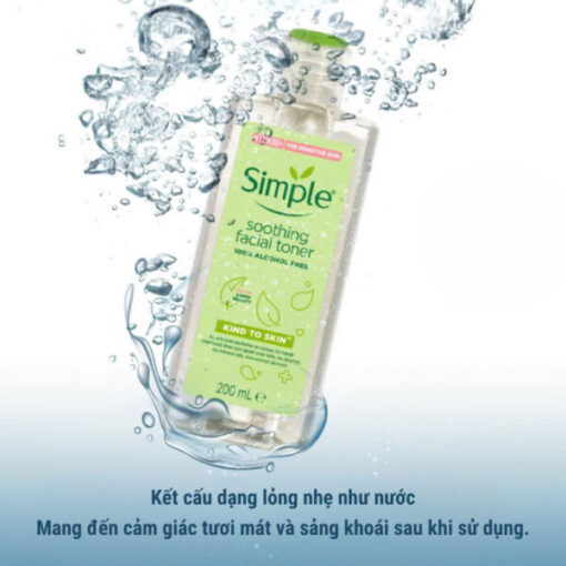 Nước Hoa Hồng Simple Dịu Da, Cấp Ẩm 200ml Kind to Skin Soothing Facial Toner 25687 - Hình ảnh 6