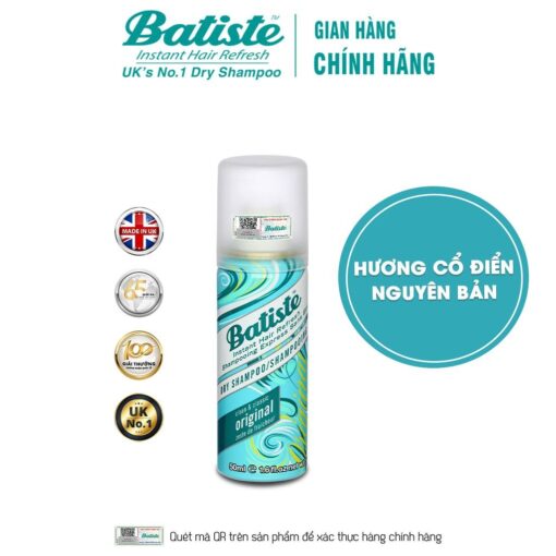 Dầu Gội Khô Batiste Giúp Làm Sạch, Tóc Bồng Bềnh Dry Shampoo 50ml 27450 - Hình ảnh 8