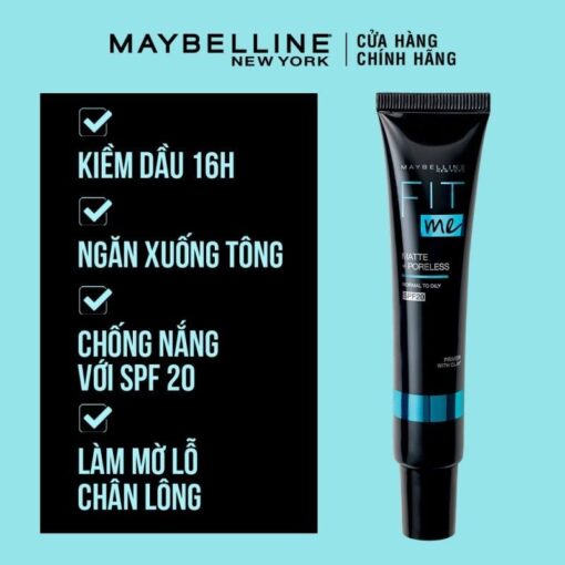 Kem Lót Maybelline Kiềm Dầu, Lâu Trôi, Ngăn Xuống Tông Fit Me Matte 16h 30ml P4960 - Hình ảnh 3
