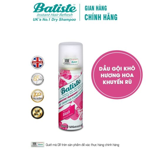 Dầu Gội Khô Batiste Giúp Làm Sạch, Tóc Bồng Bềnh Dry Shampoo 50ml 27450 - Hình ảnh 7