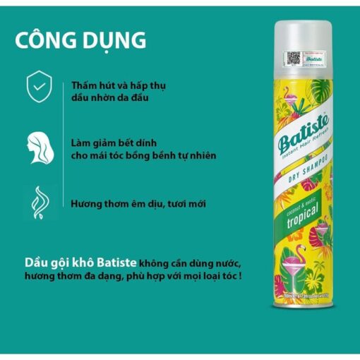 Dầu Gội Khô Batiste Giúp Làm Sạch, Tóc Bồng Bềnh Dry Shampoo 50ml 27450 - Hình ảnh 4